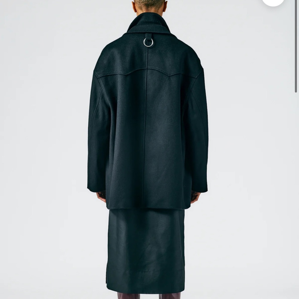 Tibi Recycled Wool Cashmere Double Collar Liam Jacket size small in black - Picture 3 of 16